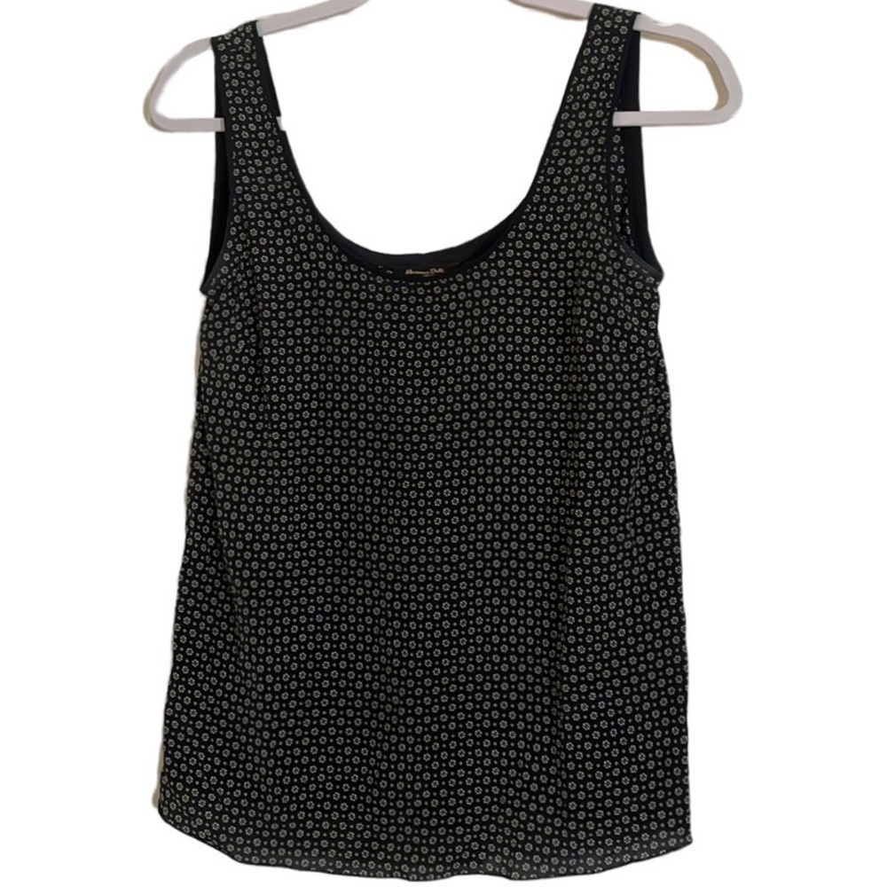 𝅺MASSING Dutti Petterned Tank Top - Navy Blue/White - 4